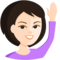 Person Raising Hand - Light emoji on Messenger
